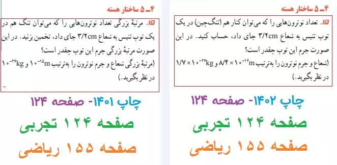 تغییرات فیزیک دوازدهم صفحه 124