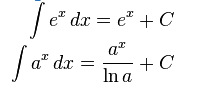 فرمول انتگرال توابع نمایی